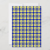 Blauw Geel Schach Argyle Patroon Kaart (Achterkant)