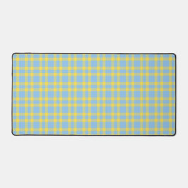 Blauw Geel Schotse Ruit Patroon Bureaumat