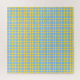 Blauw Geel Schotse Ruit Patroon Legpuzzel