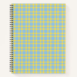 Blauw Geel Schotse Ruit Patroon Notitieboek