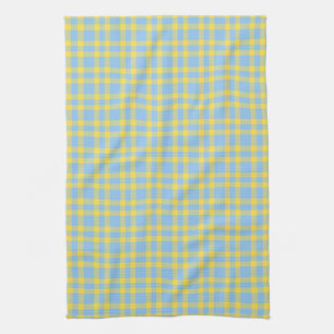 Blauw Geel Schotse Ruit Patroon Theedoek