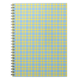 Blauw Geel Schotse Ruitpatroon Notitieboek