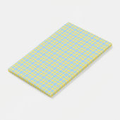 Blauw Geel Schotse Ruitpatroon Post-it® Notes (Schuin)