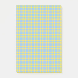 Blauw Geel Schotse Ruitpatroon Post-it® Notes