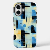 Blauw & Geel Serene Geometrische Kunst Telefoonhoe Case-Mate iPhone Case (Achterkant)