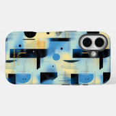 Blauw & Geel Serene Geometrische Kunst Telefoonhoe Case-Mate iPhone Case (Achterkant (horizontaal))