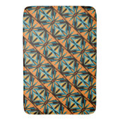 Blauw Geel Sinaasappel Decoratief Mozaïek Badmat (Voorkant Verticaal)