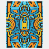 Blauw geel sinaasappel spiegeldoedels fleece deken (Voorkant)