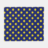 Blauw geel sterren patroon decoratief fleece deken (Voorkant (Horizontaal))