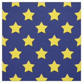 Blauw Geel Sterren Patroon Decoratief Textiel Stof