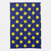 Blauw geel sterren patroon decoratief theedoek (Verticaal)