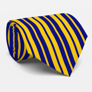 Blauw Geel Stijlvolle Strepen Patroon Ontwerp Stropdas