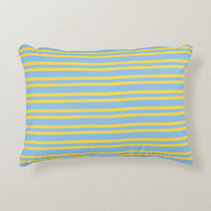 Blauw Geel Strepen Naadloos Patroon Accent Kussen