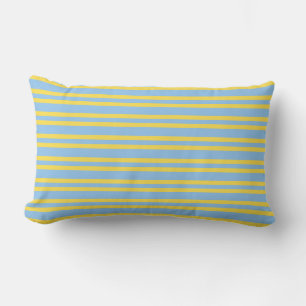 Blauw Geel Strepen Naadloos Patroon Kussen