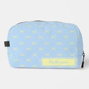 Blauw & Geel Strikpatroon Coquette Cosmetisch  Toilettasje