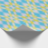 Blauw geel stropdaskleurpatroon cadeaupapier (Hoek)