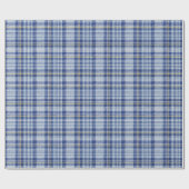 Blauw Geel Tartan: Modieuze Plaid Cadeaupapier (Vlak)