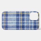 Blauw Geel Tartan: Modieuze Plaid Case-Mate iPhone Case (Achterkant (horizontaal))