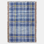 Blauw Geel Tartan: Modieuze Plaid Deken (Voorkant Verticaal)