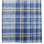 Blauw Geel Tartan: Modieuze Plaid Douchegordijn (Voorkant)