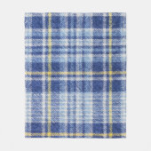 Blauw Geel Tartan: Modieuze Plaid Fleece Deken (Voorkant)