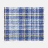 Blauw Geel Tartan: Modieuze Plaid Fleece Deken (Voorkant (Horizontaal))