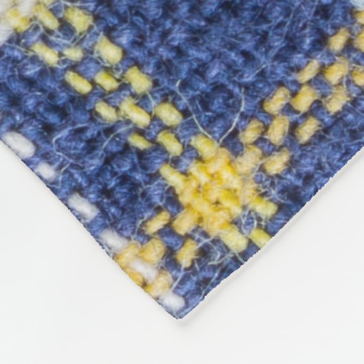 Blauw Geel Tartan: Modieuze Plaid Fleece Deken (Hoek)