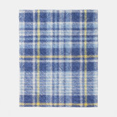 Blauw Geel Tartan: Modieuze Plaid Fleece Deken (Voorkant)