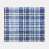 Blauw Geel Tartan: Modieuze Plaid Fleece Deken (Voorkant (Horizontaal))