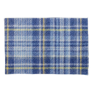 Blauw Geel Tartan: Modieuze Plaid Kussensloop