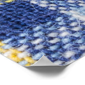 Blauw Geel Tartan: Modieuze Plaid Poster (Hoek)