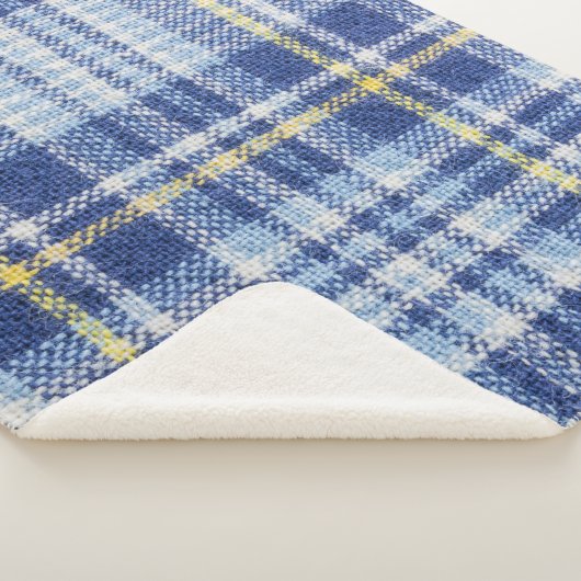 Blauw Geel Tartan: Modieuze Plaid Sherpa Deken (3/4)