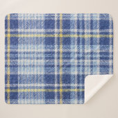 Blauw Geel Tartan: Modieuze Plaid Sherpa Deken (Voorkant (horizontaal))