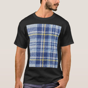 Blauw Geel Tartan: Modieuze Plaid T-shirt