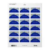 Blauw Geel Tegel Boog Bruiloft Retouradreslabel Etiket (Full Sheet)