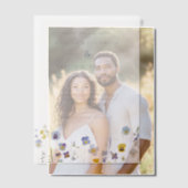 Blauw & Geel Trouwen met Wilde Bloemen Vellum Uitnodigingen (Offset (Koppel))