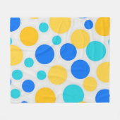 Blauw Geel Turquoise Stippen Fleece Deken (Voorkant (Horizontaal))