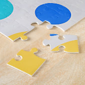 Blauw Geel Turquoise Stippen Legpuzzel (Zijkant)