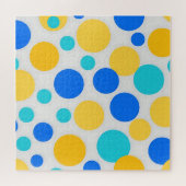 Blauw Geel Turquoise Stippen Legpuzzel (Horizontaal)