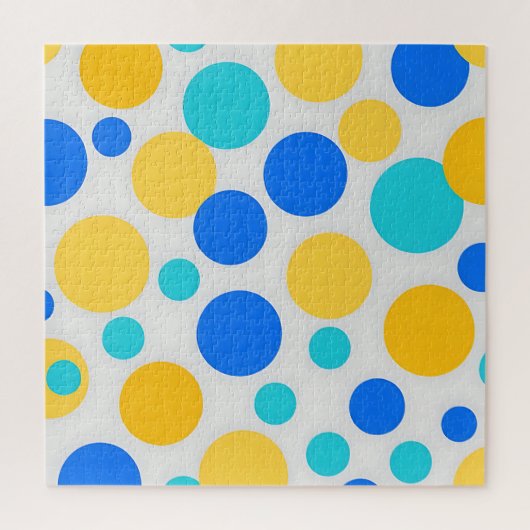 Blauw Geel Turquoise Stippen Legpuzzel (Verticaal)
