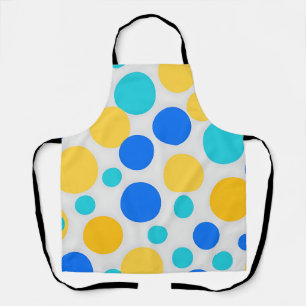 Blauw Geel Turquoise Stippen Schort