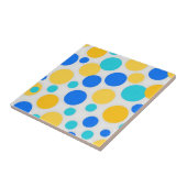 Blauw Geel Turquoise Stippen Tegeltje (Zijkant)
