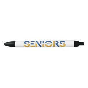 Blauw & Geel Tweekleur Senioren Gesneden Letters Zwarte Inkt Pen
