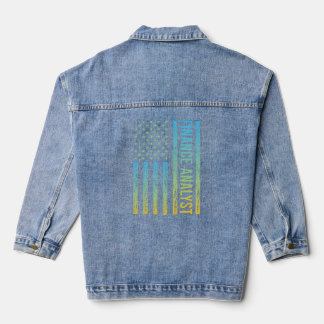 Blauw Geel USA Vlag - Financieel analist Denim Jacket