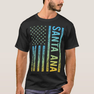 Blauw Geel USA Vlag - Santa Ana T-shirt