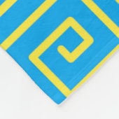 Blauw Geel Vierkant Geometrisch Labyrintpatroon Fleece Deken (Hoek)