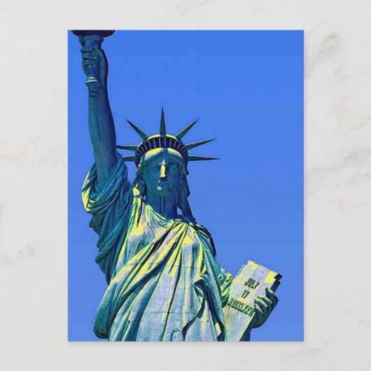 Blauw Geel Vrijheidsbeeld Post Kaart (Voorkant)
