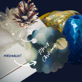 Blauw geel Vrolijk kerstfeest Bedankjes Labels