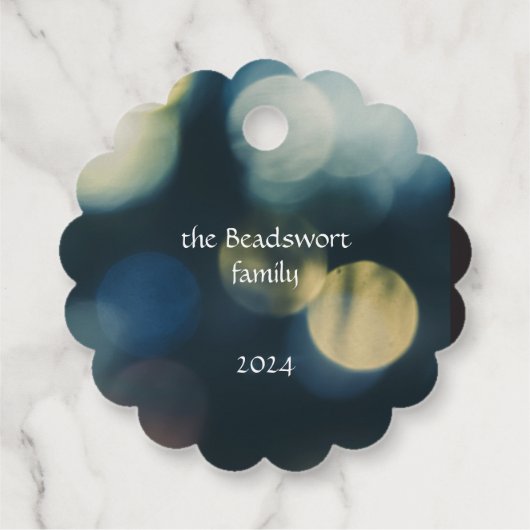 Blauw geel Vrolijk kerstfeest Bedankjes Labels (Achterkant)