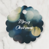 Blauw geel Vrolijk kerstfeest Bedankjes Labels (Voorkant)